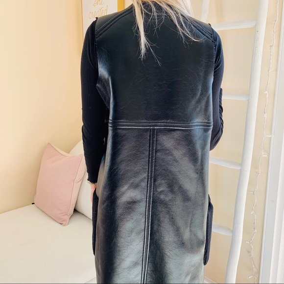 BCBG long faux leather double sided vest - Picture 4 of 8